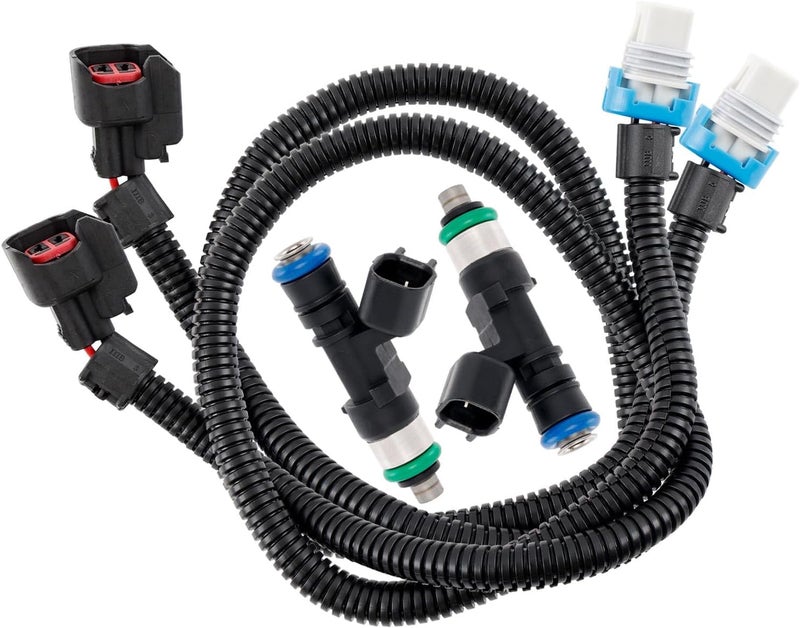 Gledewen Fuel Injector and Wiring Harness Set for Polaris Ranger RZR 800, RZR S 800, RZR 4 800, Ranger 6x6, Ranger Crew 800, Ranger XP 800, Ranger 800 Replace#0280158197, 1204318, 1204319 - Image 1